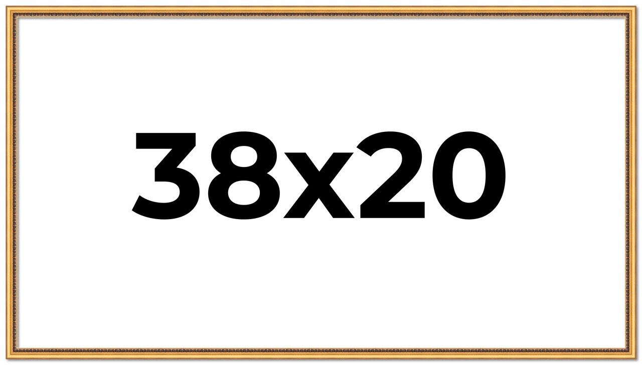 38x20 Classic Modern Gold Picture Frame - UV Acrylic, Foam Board Backing, Hanging Hardware